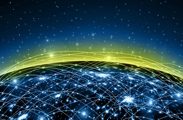 Melhor conceito de Internet de negócios globais a partir de séries de conceitos. Elementos desta imagem fornecidos pela NASA — Fotografia de Stock