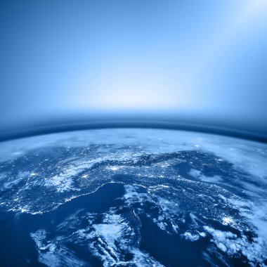 Fiziksel dünya harita illüstrasyon. Nasa tarafından döşenmiş bu görüntü unsurları