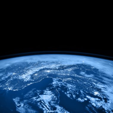 Fiziksel dünya harita illüstrasyon. Nasa tarafından döşenmiş bu görüntü unsurları