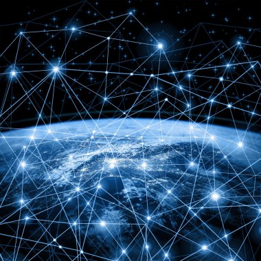 En iyi Internet kavramı küresel iş kavramları serisi. Nasa tarafından döşenmiş bu görüntü unsurları