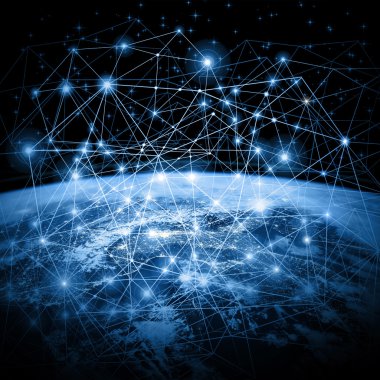 Fiziksel dünya harita illüstrasyon. Nasa tarafından döşenmiş bu görüntü unsurları