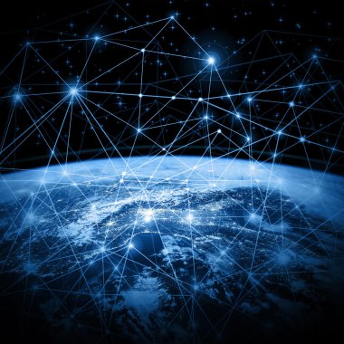 Fiziksel dünya harita illüstrasyon. Nasa tarafından döşenmiş bu görüntü unsurları