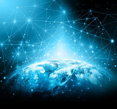 En iyi Internet kavramı küresel iş kavramları serisi. Nasa tarafından döşenmiş bu görüntü unsurları