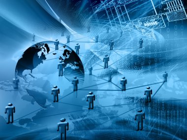En iyi Internet kavramı küresel iş. Küre, teknolojik arka plan üzerinde parlak çizgiler. Elektronik, Wi-Fi, ışınları, simge Internet, televizyon, telefon ve uydu communicationsblue bulanıklık