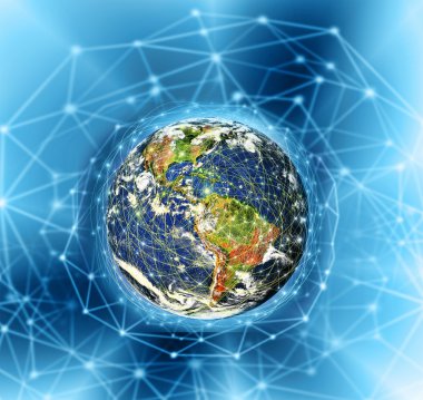 En iyi Internet kavramı küresel iş kavramları serisi. Nasa tarafından döşenmiş bu görüntü unsurları