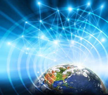 En iyi Internet kavramı küresel iş kavramları serisi. Nasa tarafından döşenmiş bu görüntü unsurları