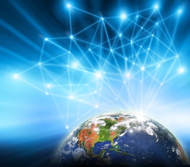 En iyi Internet kavramı küresel iş kavramları serisi. Nasa tarafından döşenmiş bu görüntü unsurları