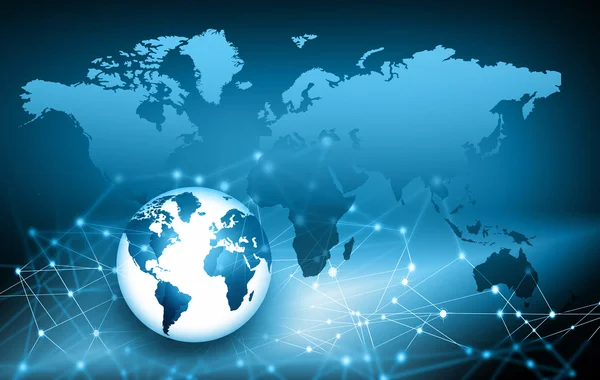 En iyi Internet kavramı küresel iş. Küre, teknolojik arka plan üzerinde parlak çizgiler. Elektronik, Wi-Fi, ışınları, simge Internet, televizyon, telefon ve uydu communicationsblue bulanıklık