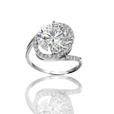 Taş Yüzük nişan altın. 3D çizim