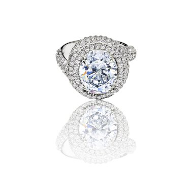 Taş Yüzük nişan altın. 3D çizim