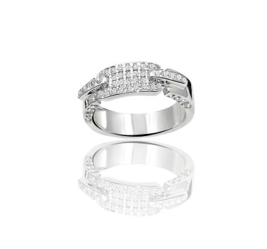 Taş Yüzük nişan altın. 3D çizim