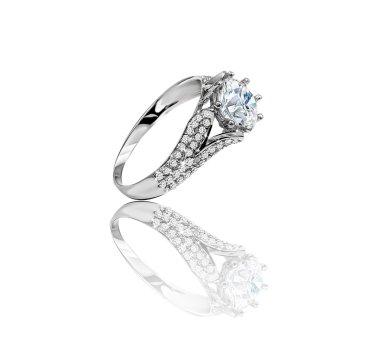 Taş Yüzük nişan altın. 3D çizim