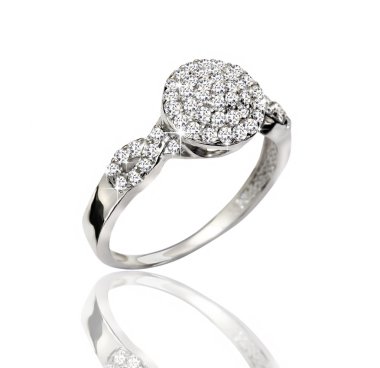 Taş Yüzük nişan altın. 3D çizim