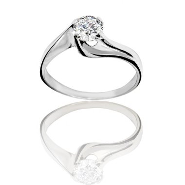 Taş Yüzük nişan altın. 3D çizim