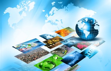 Best Internet Concept of global business from concepts series. Television and internet production technology concept clipart