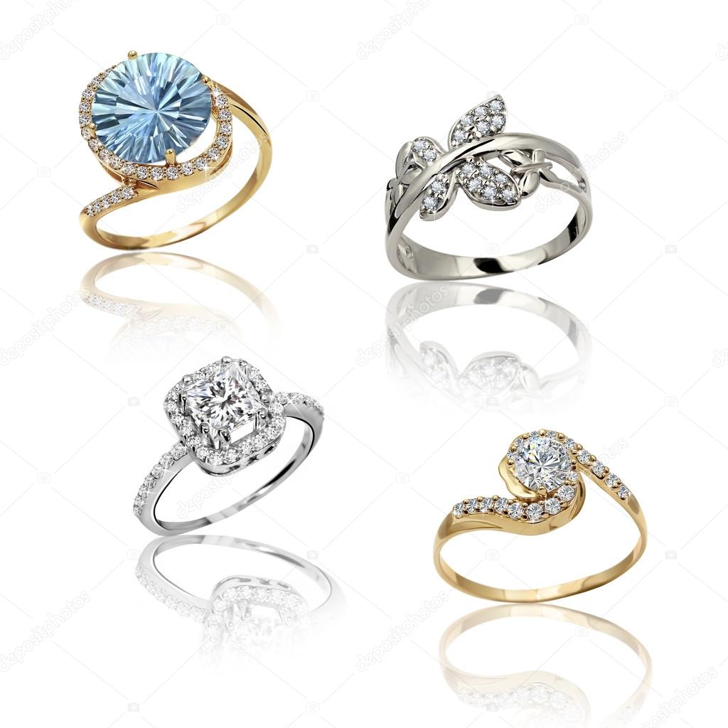 Set of rings. Best wedding and engagement ring
