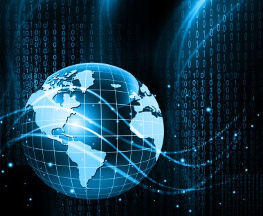 En iyi Internet kavramı küresel iş kavramları serisi. Teknolojik altyapı. Elektronik, parlak çizgiler ve ışınları, sembolleri internet, radyo, televizyon, telefon ve uydu iletişim