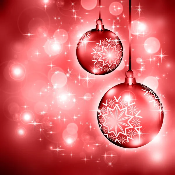 Red Christmas background with balls — Stock Photo, Image