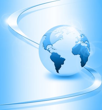 Best Internet Concept of global business. Globe and glowing lines on technological background. Electronics, Wi-Fi, rays, symbols Internet, television, mobile and satellite communications
