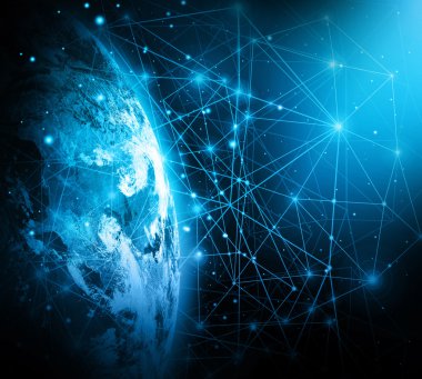 En iyi Internet kavramı küresel iş kavramları serisi. Nasa tarafından döşenmiş bu görüntü unsurları