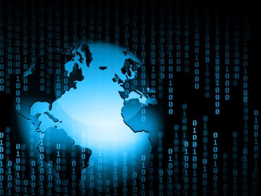 Global iş dünyasının en iyi internet kavramı. Küre, teknolojik arka planda parlayan çizgiler. Elektronik, Wi-Fi, ışınları, sembolleri İnternet, televizyon, mobil ve uydu iletişimi