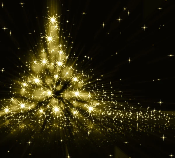 ゴールドのクリスマス ツリー — ストック写真