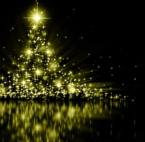 Christmas gold tree — Stock Photo, Image