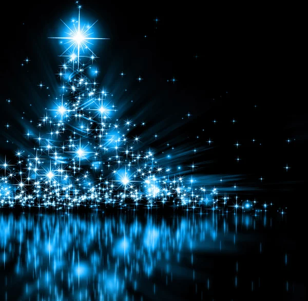 Kék karácsonyfa Stock Kép