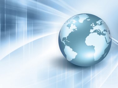 Global iş dünyasının en iyi internet kavramı. Küre, teknolojik arka planda parlayan çizgiler. Elektronik, Wi-Fi, ışınları, sembolleri İnternet, televizyon, mobil ve uydu iletişimi