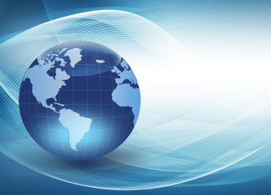 Global iş dünyasının en iyi internet kavramı. Küre, teknolojik arka planda parlayan çizgiler. Elektronik, Wi-Fi, ışınları, sembolleri İnternet, televizyon, mobil ve uydu iletişimi