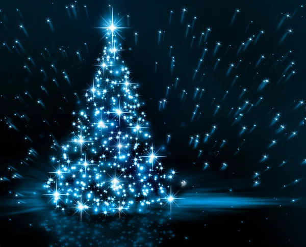 Modrý vánoční strom — Stock fotografie