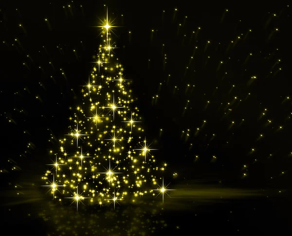 Zlaté vánoční strom — Stock fotografie