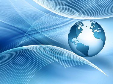 Global iş dünyasının en iyi internet kavramı. Küre, teknolojik arka planda parlayan çizgiler. Elektronik, Wi-Fi, ışınları, sembolleri İnternet, televizyon, mobil ve uydu iletişimi