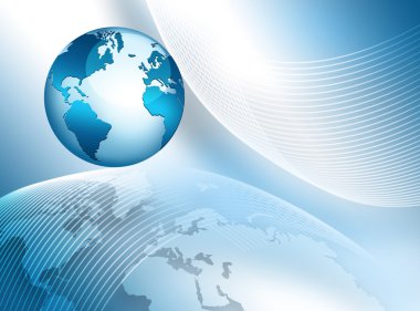 Global iş dünyasının en iyi internet kavramı. Küre, teknolojik arka planda parlayan çizgiler. Elektronik, Wi-Fi, ışınları, sembolleri İnternet, televizyon, mobil ve uydu iletişimi