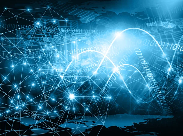 Mejor Concepto de Internet de negocio global.Formación tecnológica. Rays símbolos Wi-Fi, de Internet, televisión, comunicaciones móviles y por satélite — Foto de Stock