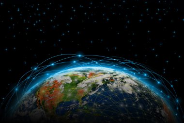 En iyi Internet kavramı küresel iş kavramları serisi. Nasa tarafından döşenmiş bu görüntü unsurları