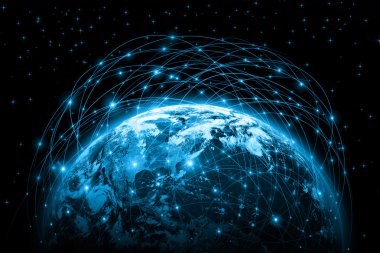 En iyi Internet kavramı küresel iş kavramları serisi. Nasa tarafından döşenmiş bu görüntü unsurları