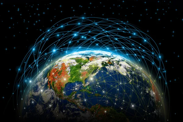 Meilleur concept Internet des affaires mondiales de la série de concepts. Éléments de cette image fournis par la NASA — Photo