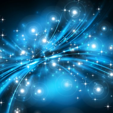 Arkaplanda kar taneleri ve yıldızlar iniyor