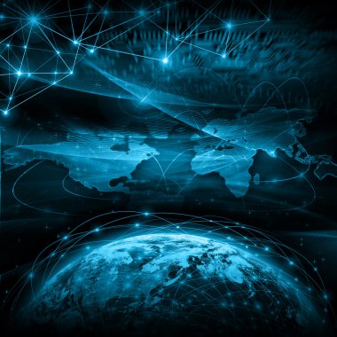 En iyi Internet kavramı küresel iş kavramları serisi. Nasa tarafından döşenmiş bu görüntü unsurları