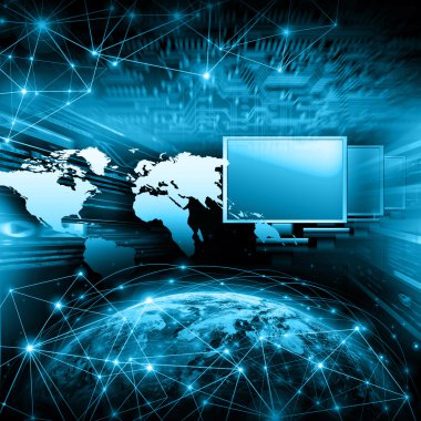 En iyi Internet kavramı küresel iş kavramları serisi. Nasa tarafından döşenmiş bu görüntü unsurları