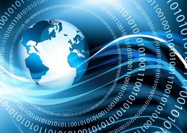 Global iş dünyasının en iyi internet kavramı. Küre, teknolojik arka planda parlayan çizgiler. Elektronik, Wi-Fi, ışınları, sembolleri İnternet, televizyon, mobil ve uydu iletişimi