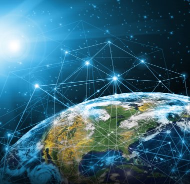 En iyi Internet kavramı küresel iş kavramları serisi. Nasa tarafından döşenmiş bu görüntü unsurları