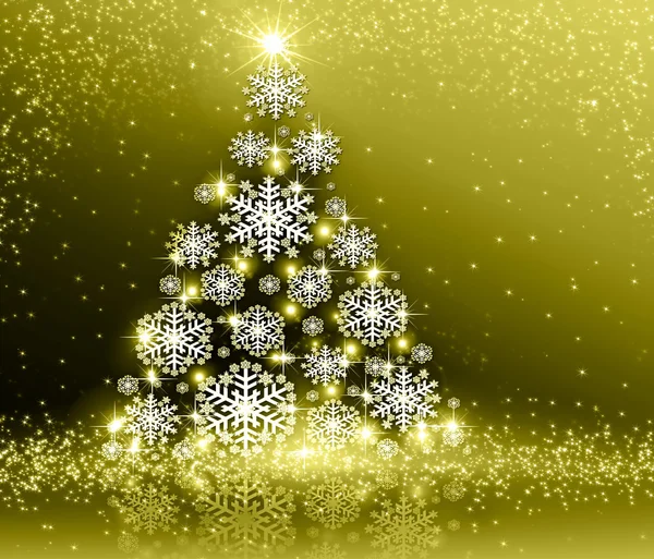 Altın Christmas tree — Stok fotoğraf