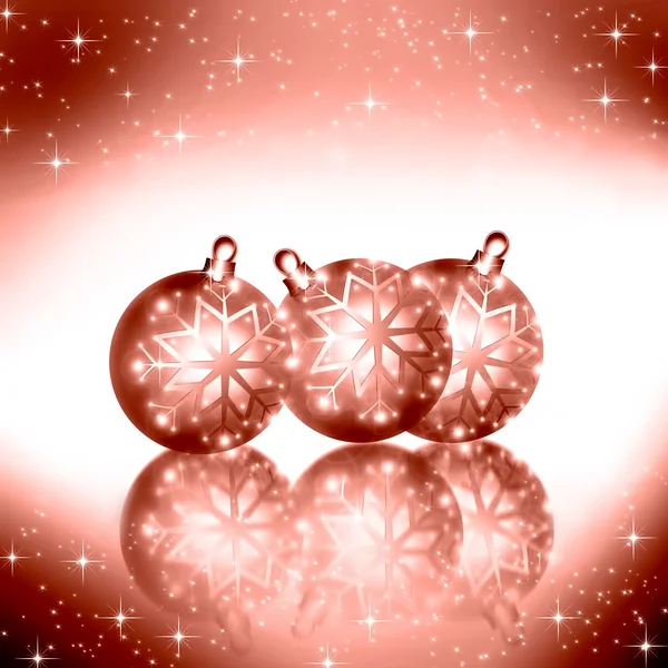 Red Christmas background with balls — Stock Photo, Image