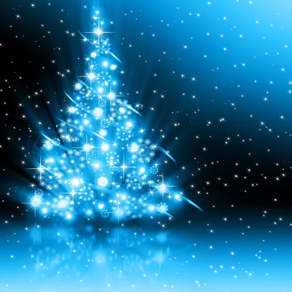 蓝色的圣诞树 — 图库照片