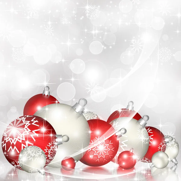 Red Christmas background with balls — Stock Photo, Image