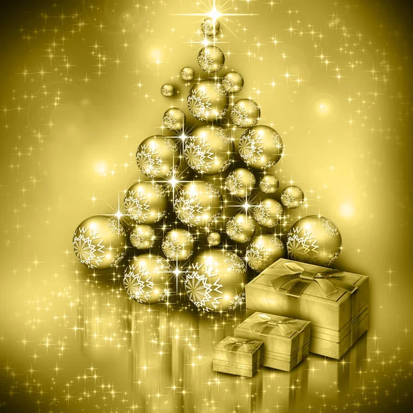 Árbol de oro de Navidad —  Fotos de Stock