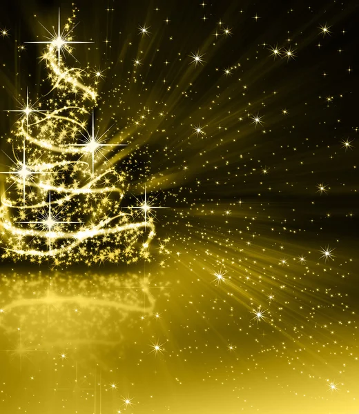 Christmas gold tree — Stock Photo, Image