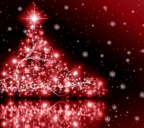 Christmas red tree — Stock Photo, Image